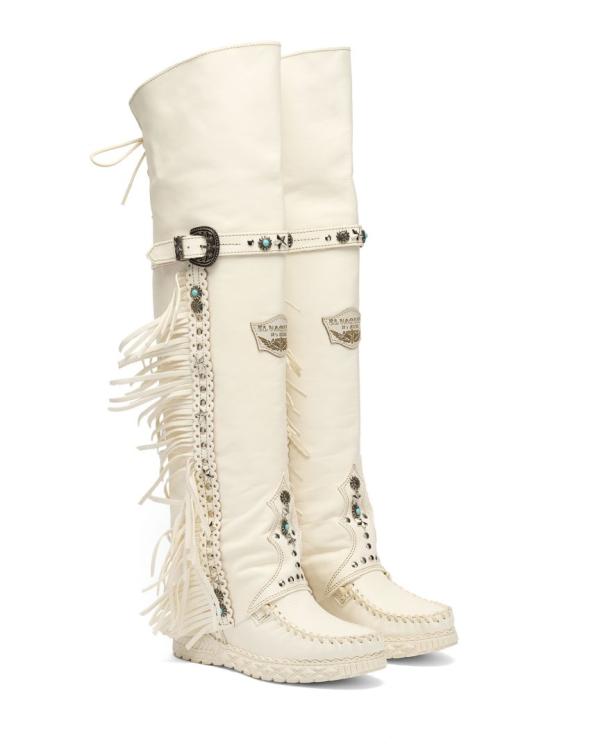 STIVALE INDIANINO CON ZEPPA COLEEN STUDDED RAG OFFWHITE