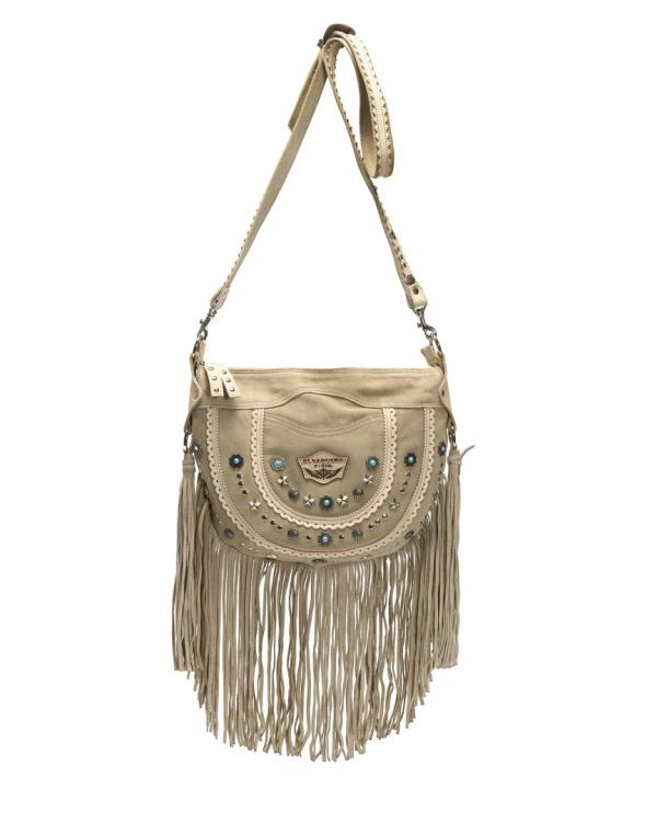 BORSA IN PELLE BORCHIATA HILARY STUDDED SILVERSTONE CORDA