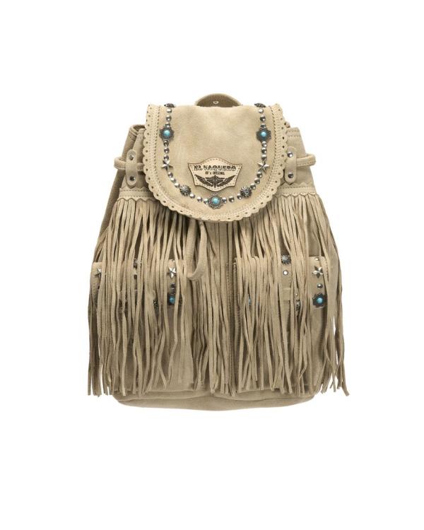 BORSA IN PELLE BORCHIATA ALBA STUDDED SILVERSTONE CORDA