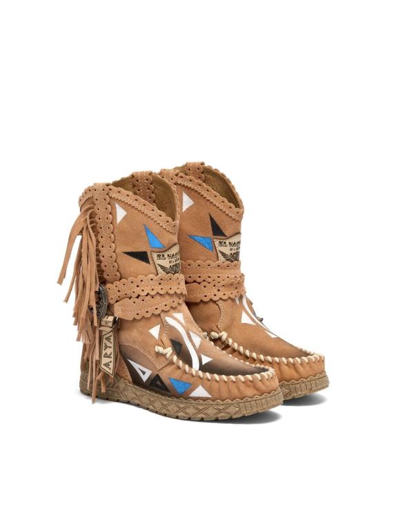 STIVALE INDIANINO CON ZEPPA ARYA SILVERSTONE APRICOT LIMITED