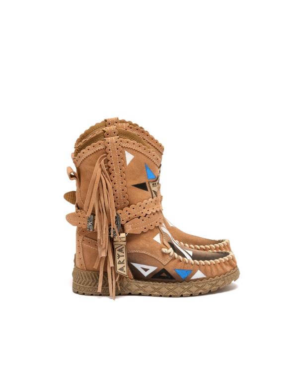 STIVALE INDIANINO CON ZEPPA ARYA SILVERSTONE APRICOT LIMITED