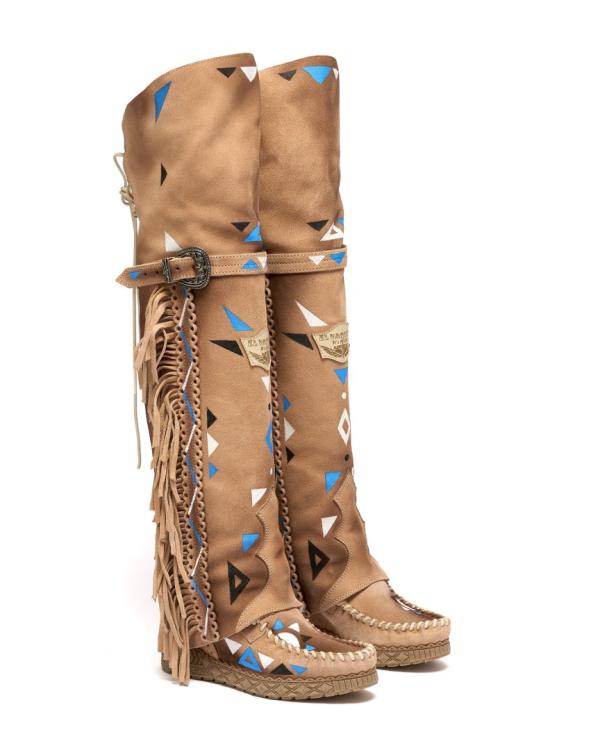 STIVALE INDIANINO CON ZEPPA COLEEN SILVERSTONE APRICOT LIMITED