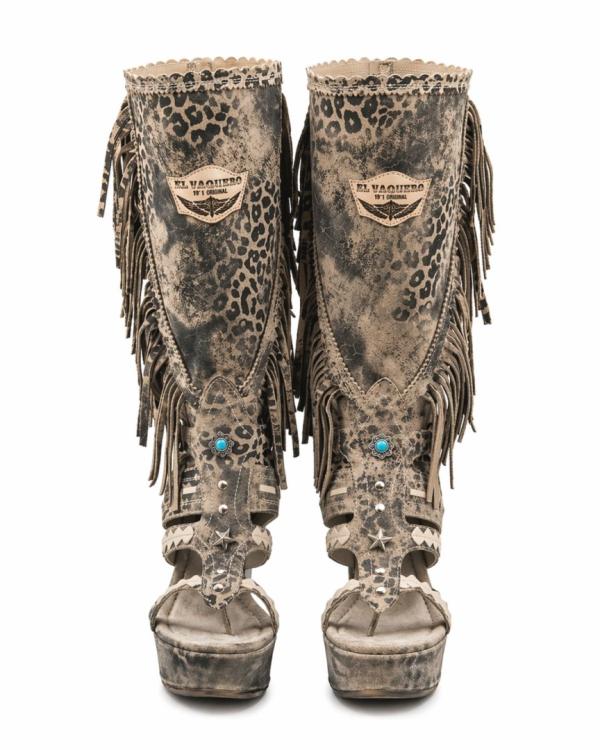 LEATHER BOOT SANDALS GIADA LEOMARBLE ECRU