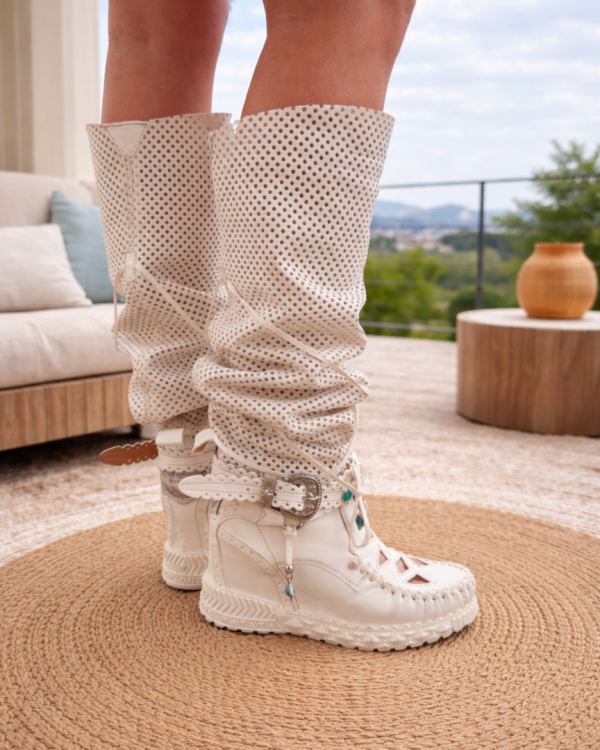 WEDGE MOCCASIN BOOTS DORY DRAINER OFFWHITE