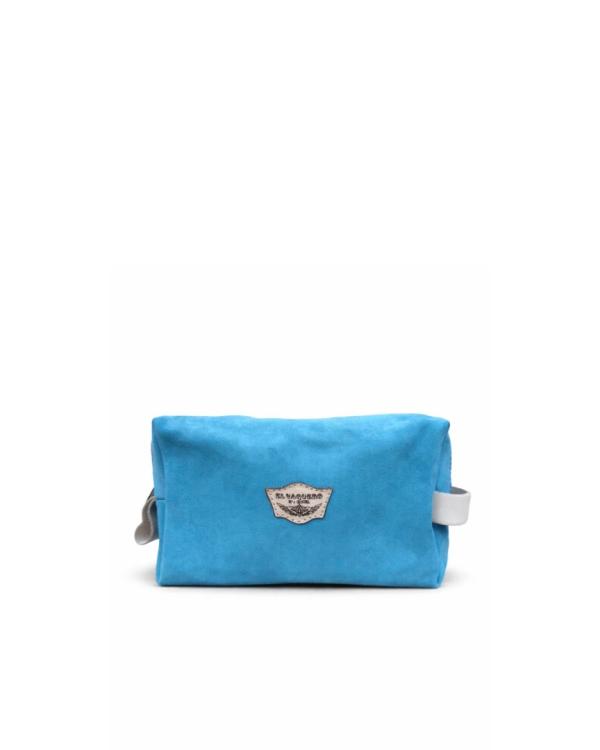 LEATHER BEAUTY CASE BEAUTY SILVERSTONE SKY