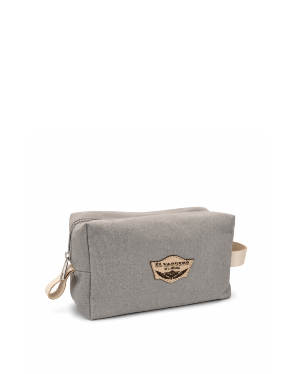 LEATHER BEAUTY CASE BEAUTY CANVAS GREY
