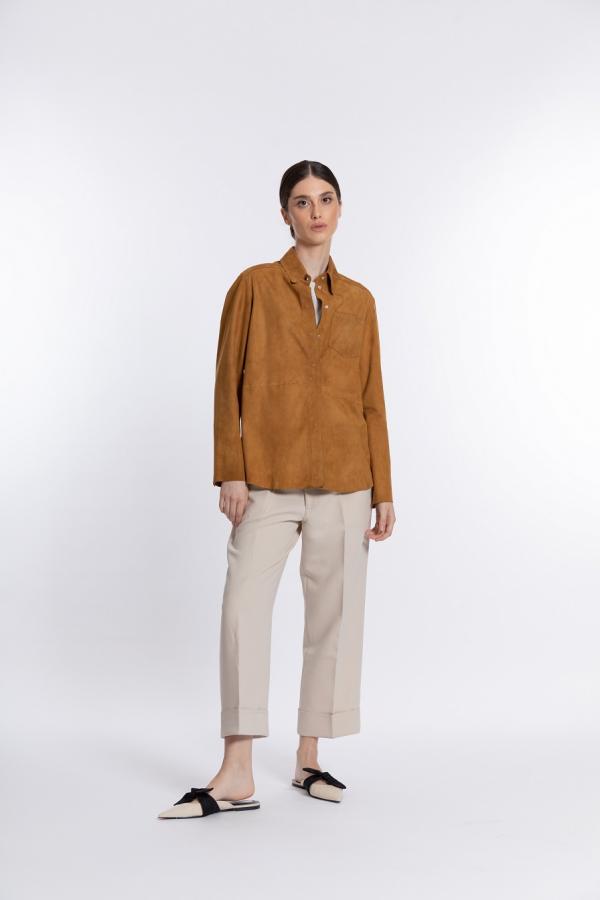 CAMICIA IN CHEVRETTE SCAMOSCIATA